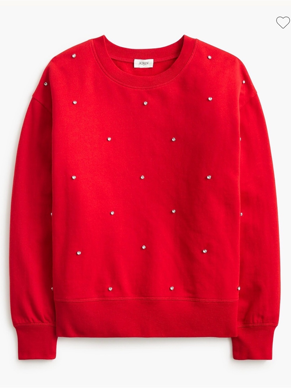 J. Crew Factory Gem-embellished sweatshirt • size small • NWT • CO297 • Red